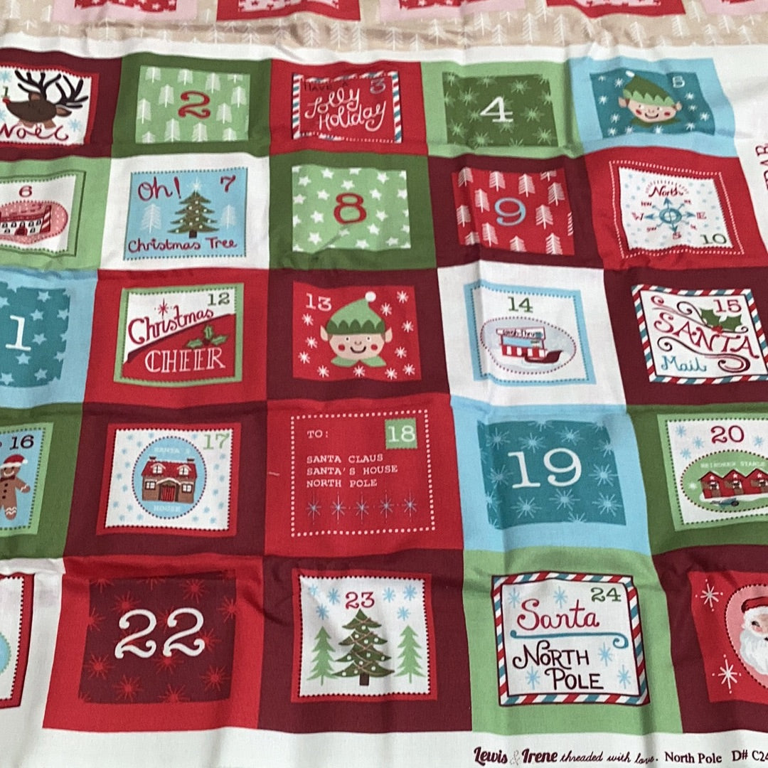 XP062 North Pole Christmas Advent Panel | Lewis & Irene - 1/2 metre