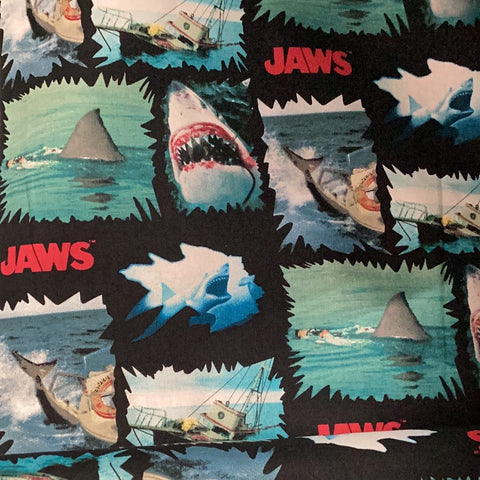 Jaws Shark Torn Patches fabric - 100% Cotton Fabric - LFH23