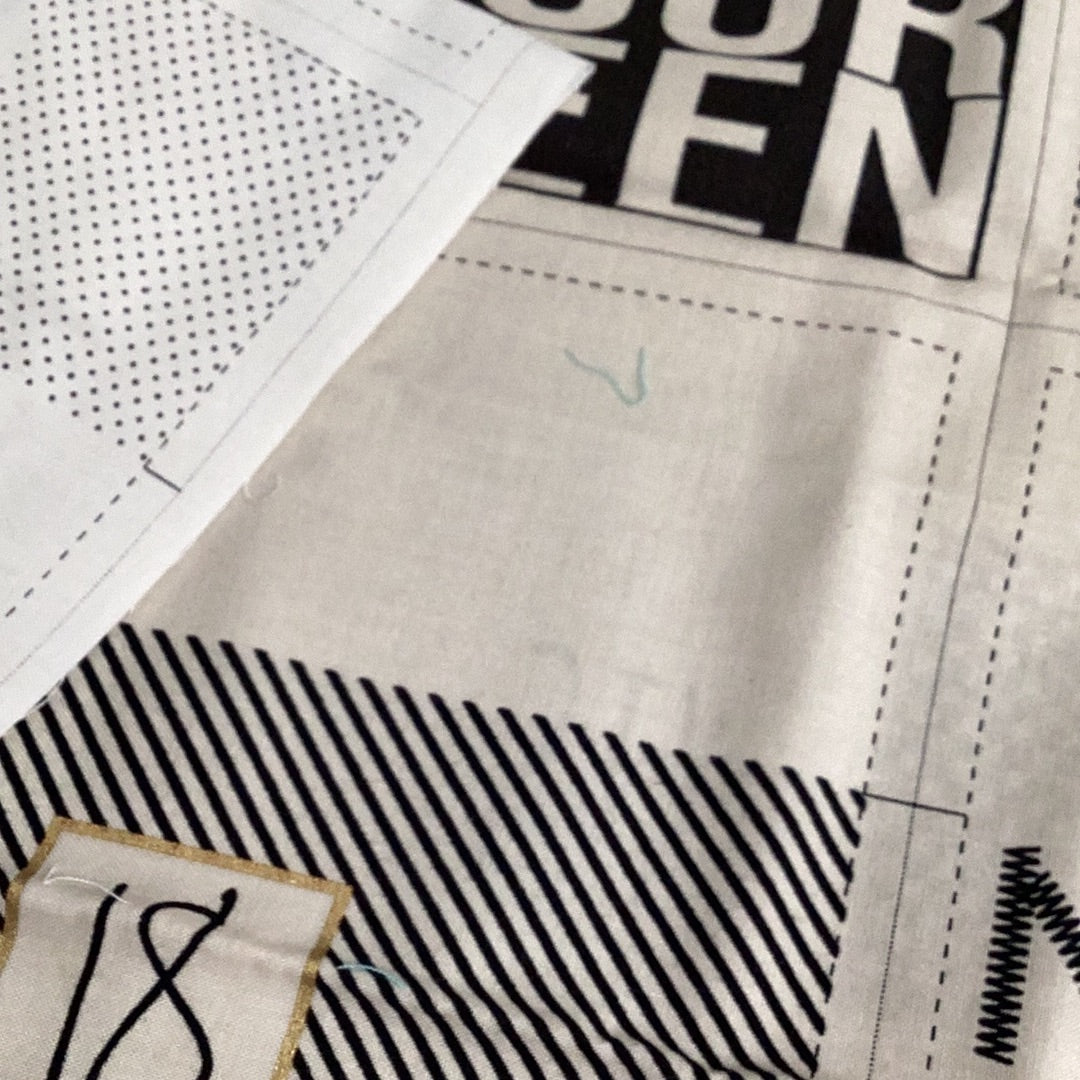 XP010.5 Christmas advent Panel Dark Cream Black metallic from Zen Chic for Moda