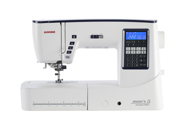 Janome Atelier 6 Anniversary Edition sewing machine, front view