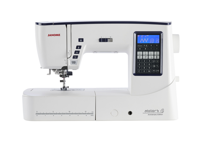 Janome Atelier 6 Anniversary Edition sewing machine, front view