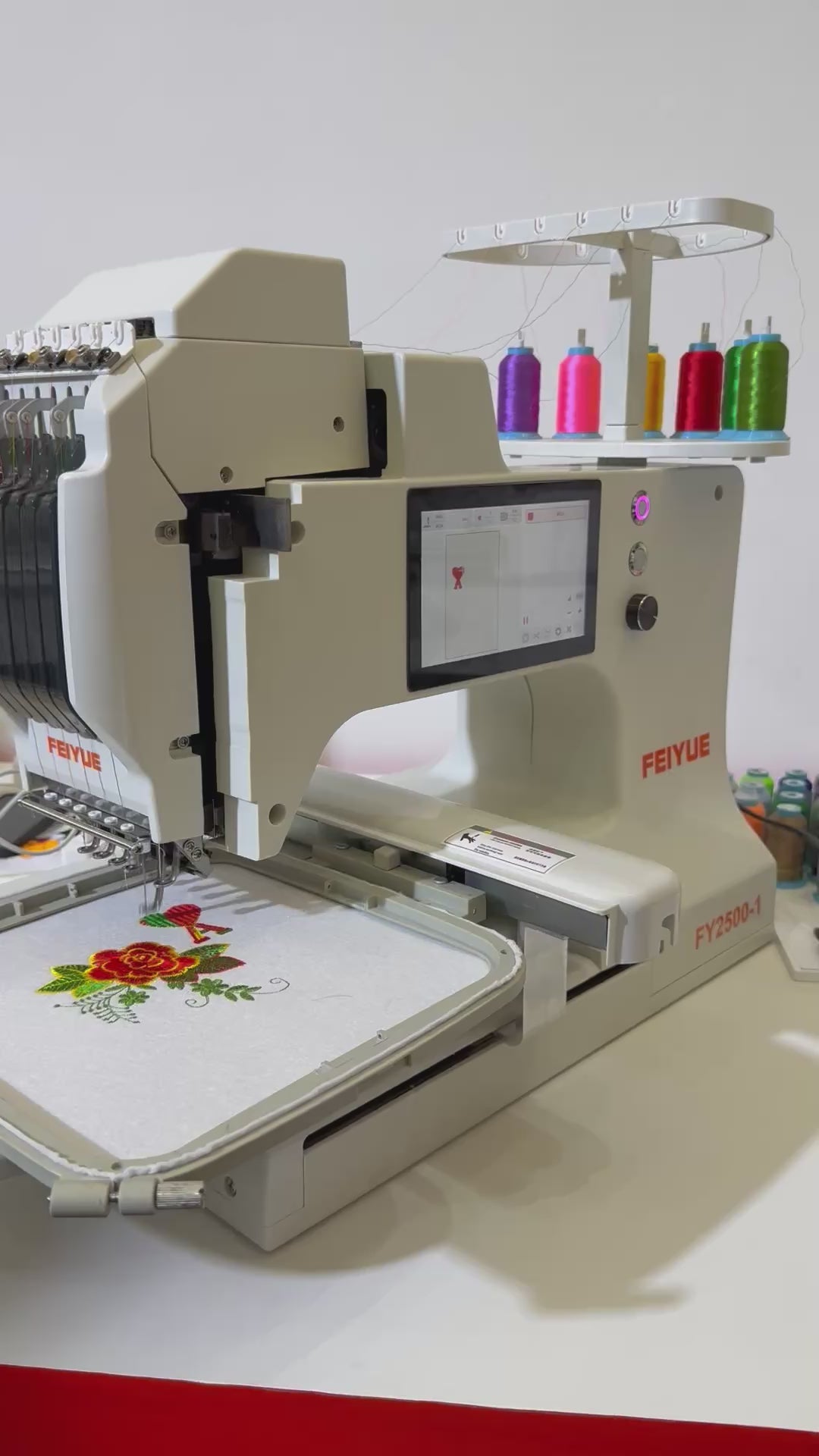 FY Portable 6 Needle Embroidery Machine FEIYUE x Fabric Mouse 22x30cm hoop