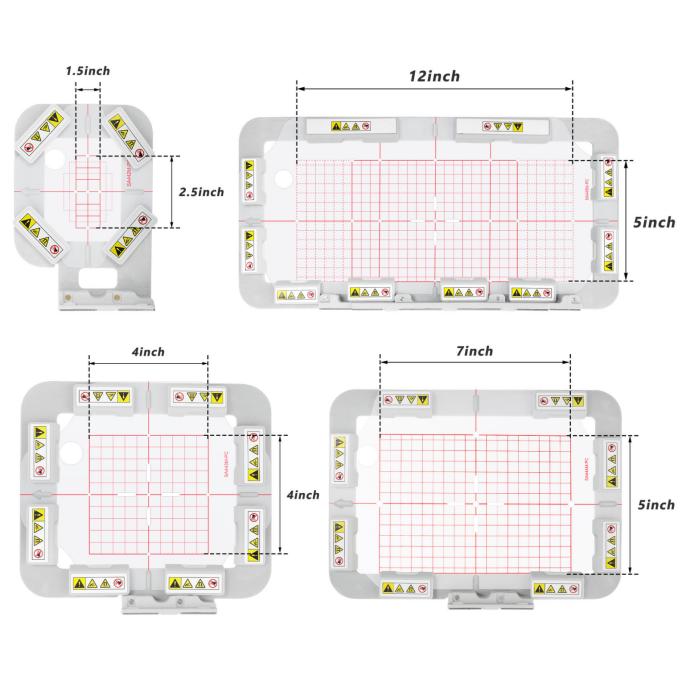 SewTech 4-Size Magnetic Hoop Set for Brother Innov-is 700E / 750E (4in1-AMK)