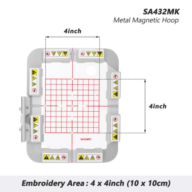 SewTech 100 × 100mm Magnetic Embroidery Hoop for Brother Innov-is 900 / 950 / 955 (SA432MK)
