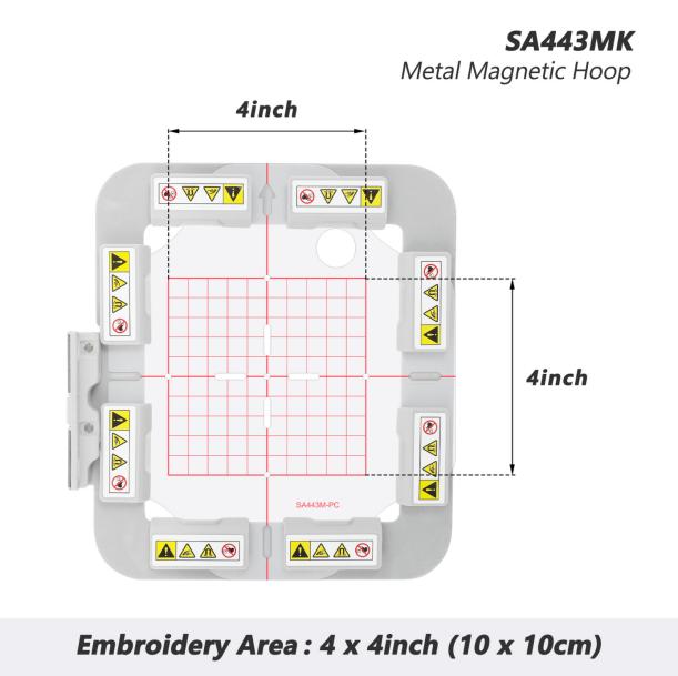 SewTech 100 × 100mm Magnetic Embroidery Hoop for Brother Innov-is 700E / 750E (SA443MK)