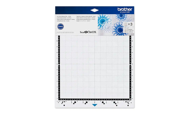Brother ScanNCut DX / SDX Low-Tack Cutting Mat CADXMAT3LOW12 – 12 x 12″ – 3 Pack