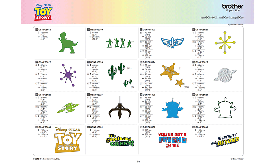 Brother ScanNCut Toy Story Home-Deco Pattern Collection 1 CADSNP05