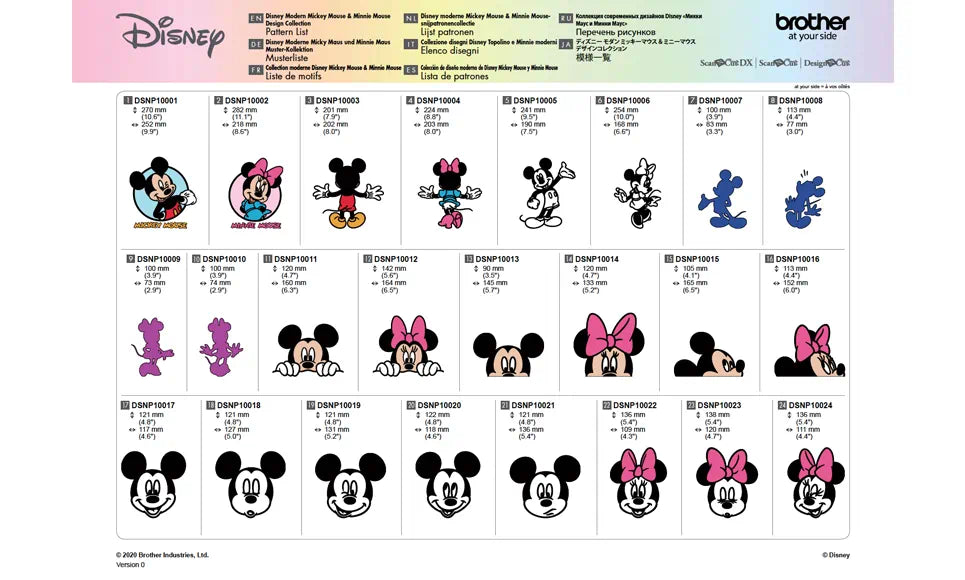 Brother ScanNCut Disney Modern Mickey Mouse & Minnie Mouse Design Collection CADSNP10