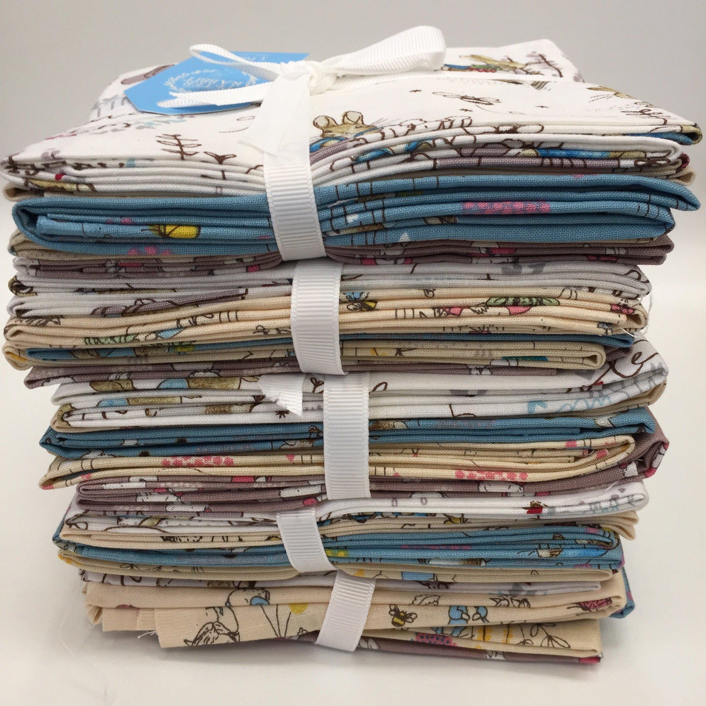 Beatrix Potter Peter Rabbit Fat Quarters (5 pieces) Fabric Mouse Fat Quarter Bundles - Fabric Mouse