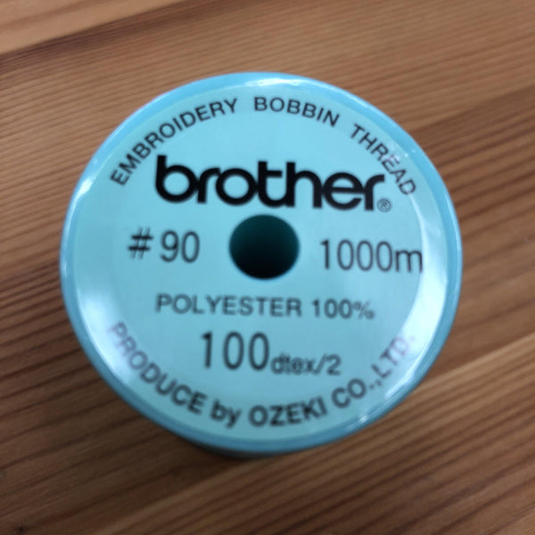 Brother Bobbin Thread Size90 Green for Sewing & Embroidery Machines 1000m - XC5996001 Brother Bobbins - Fabric Mouse