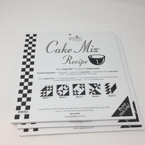 Cake Mix Recipe 1 by Moda- Each Recipe contains 44 Papers to make 88 Quilt Blocks Moda Cake Mix Recipe - Fabric Mouse