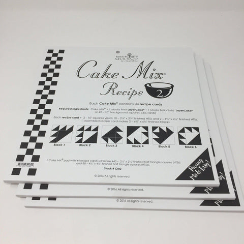 Cake Mix Recipe 2 by Moda- Each Recipe contains 44 Papers to make 88 Quilt Blocks Moda Cake Mix Recipe - Fabric Mouse