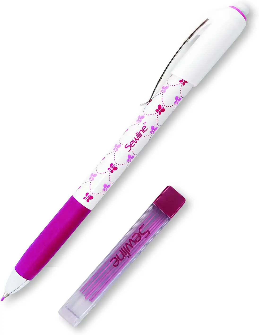 Sewline Fabric Pencil with 6 refills 0.9 mm Pink FAB50041