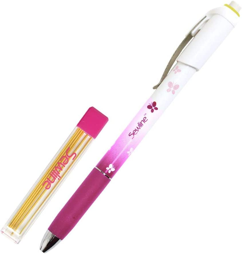 Sewline Fabric Pencil with 6 refills 0.9 mm Yellow FAB50040