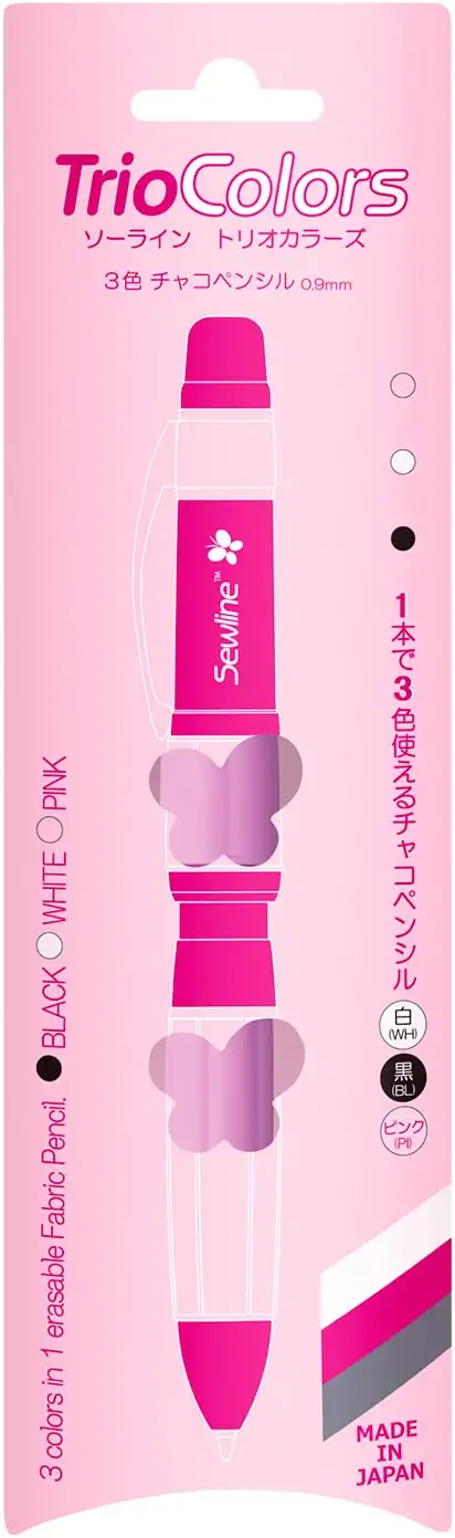 Sewline Trio Colors Fabric Pencil White/Black/Pink