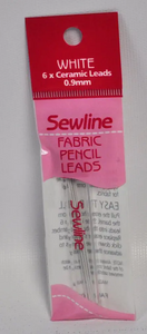 Sewline Fabric Pencil 6 Graphite Lead Refills 0.9 mm White FAB50009