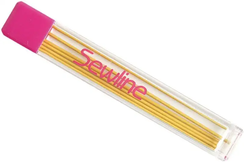 Sewline Fabric Pencil 6 Graphite Lead Refills 0.9 mm Yellow FAB50008