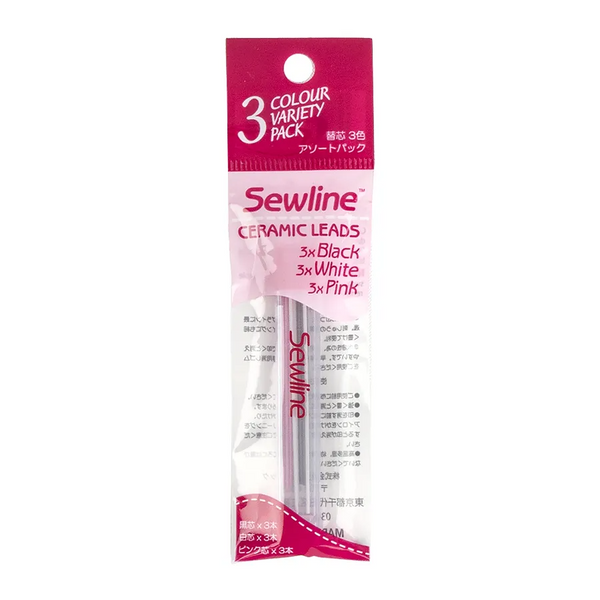 Sewline Assorted Ceramic Leads 0.9 mm Black/White/Pink (3 of each) FAB50033