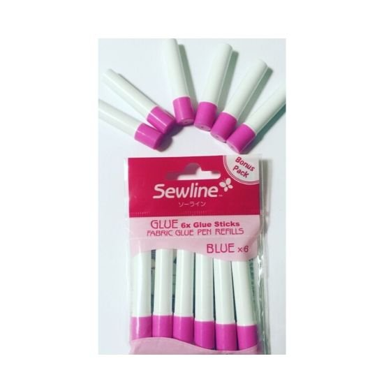 Sewline Fabric Glue Pen Refills (6 x Glue Sticks) Blue