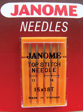 Janome Topstitch Needles 75/11 and 90/14 – Pack of 5 (990500000)