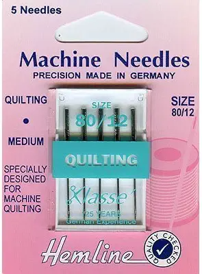 Hemline Quilting sewing machine needles 80/12