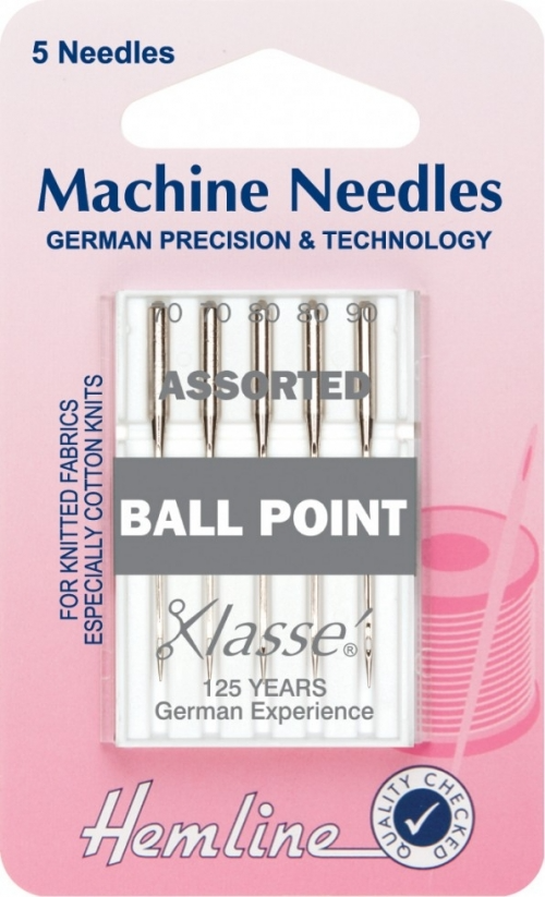 Hemline Ball Point sewing machine needles assorted