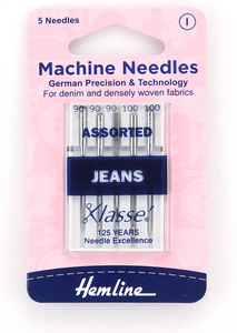 Hemline Denim Jeans sewing machine needles assorted