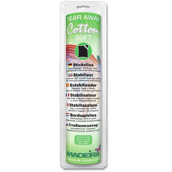 Madeira Tear Away Cotton Soft Stabilizer 9437 Black