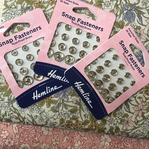 Hemline Assorted Snap Fasteners Silver (20 sets)-Fabric Mouse-Fabric Mouse