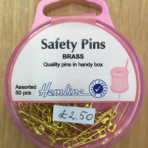 Hemline Brass Safety Pins H419.99-Pins & Needles-Hemline-Fabric Mouse