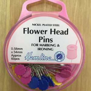 Hemline Flower Head Pins H707.P-Pins & Needles-Hemline-Fabric Mouse