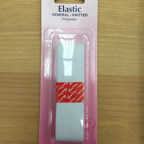 Hemline General Purpose Elastic Knitted 1mx25mm: White-Sewing & Needlecrafts-Hemline-Fabric Mouse
