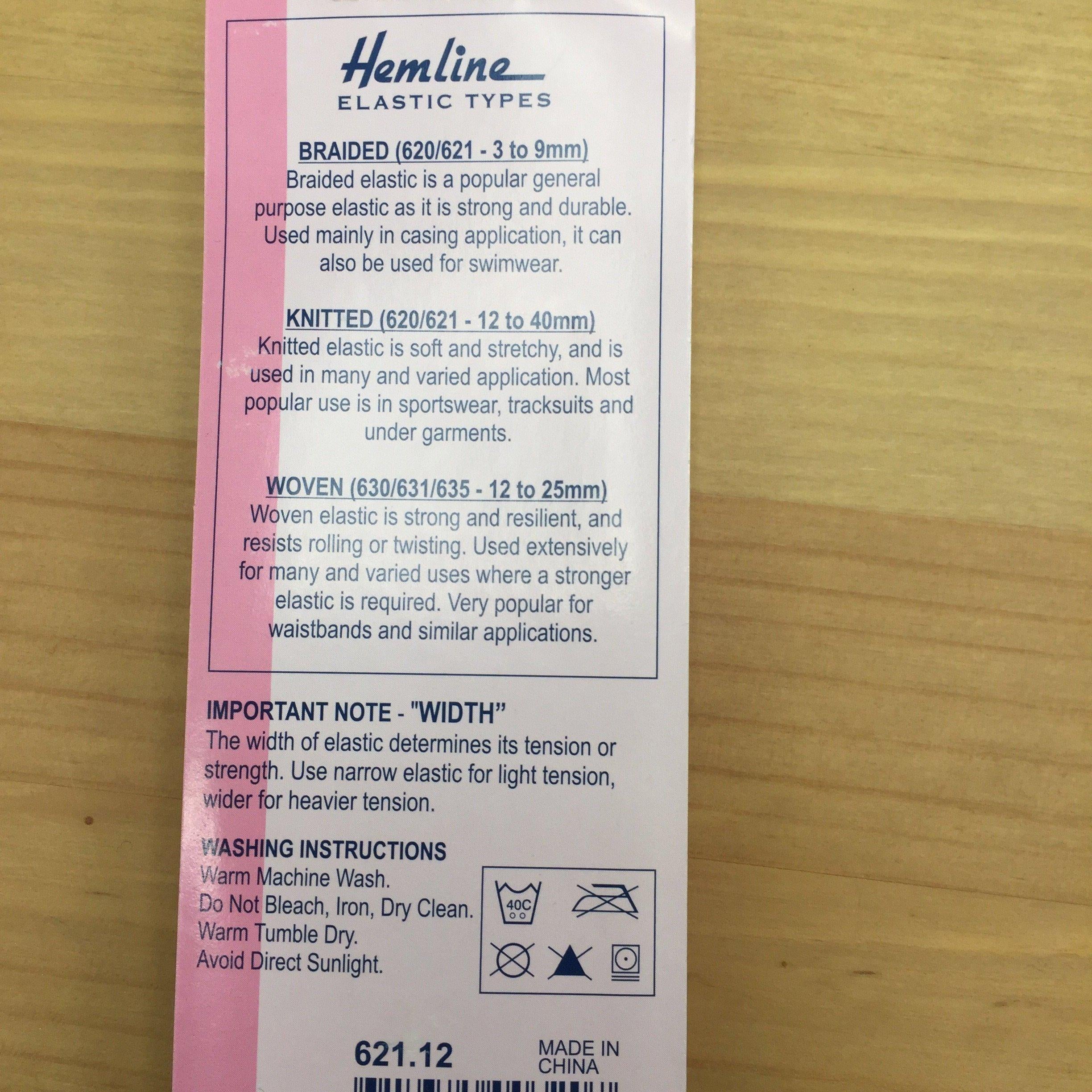 Hemline General Purpose Elastic Knitted 2mx12mm: Black-Sewing & Needlecrafts-Hemline-Fabric Mouse