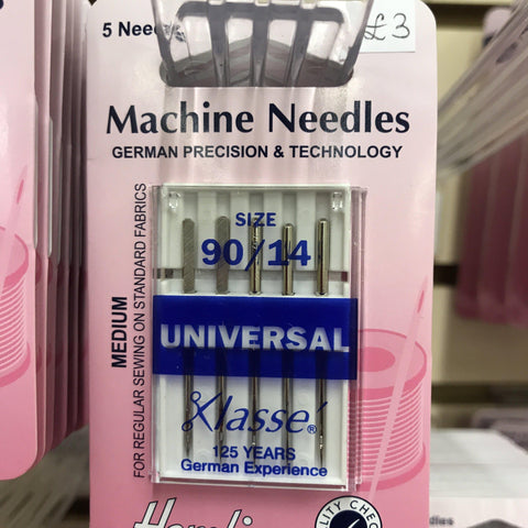 Hemline h100.90 universal sewing machine needles size 90/14 Hemline Sewing Machine Needles - Fabric Mouse