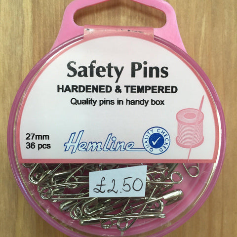 Hemline Hardened & Tempered Safety Pins H410.0-Pins & Needles-Hemline-Fabric Mouse