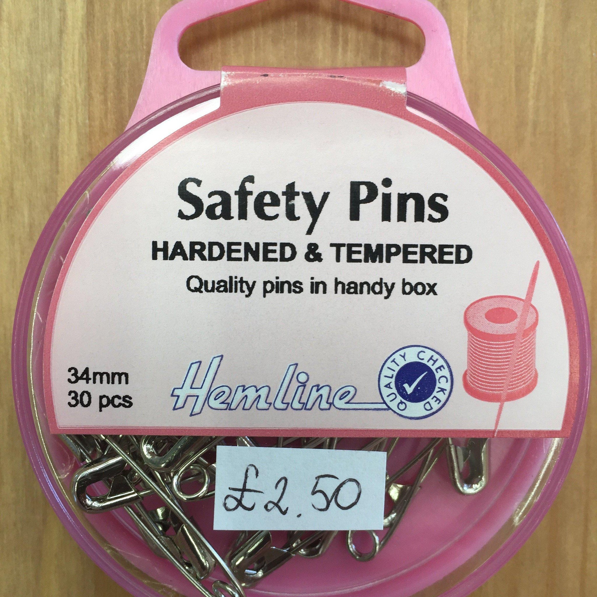 Hemline Hardened & Tempered Safety Pins H410.1-Pins & Needles-Hemline-Fabric Mouse