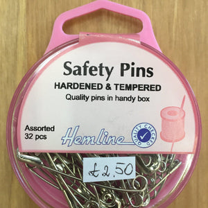 Hemline Hardened & Tempered Safety Pins H410.99-Pins & Needles-Hemline-Fabric Mouse