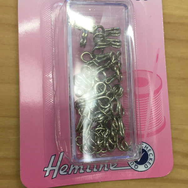 Hemline Hooks and Eyes size 3/14 sets silver-Sewing & Needlecrafts-fabricmouse-Fabric Mouse