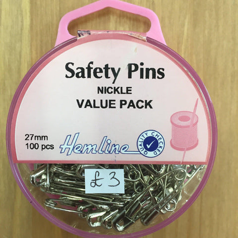 Hemline Nickle Safety Pins H410.0.100-Pins & Needles-Hemline-Fabric Mouse