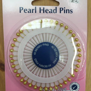 Hemline Pearl Head Pins 38 mm x 0.65 mm H669.G-Pins & Needles-Hemline-Fabric Mouse