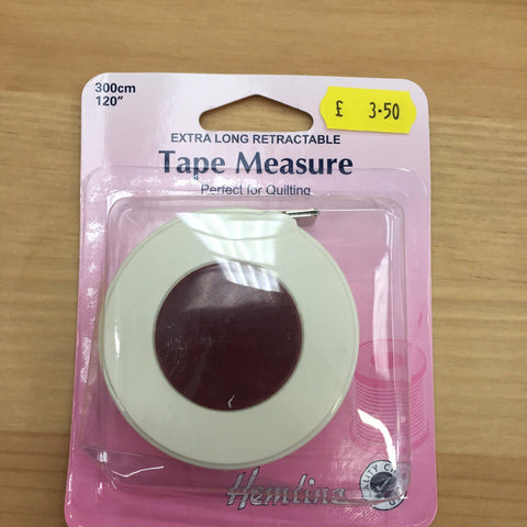 Hemline Retractable Tape Measure: 300cm-Sewing & Needlecrafts-Hemline-Fabric Mouse