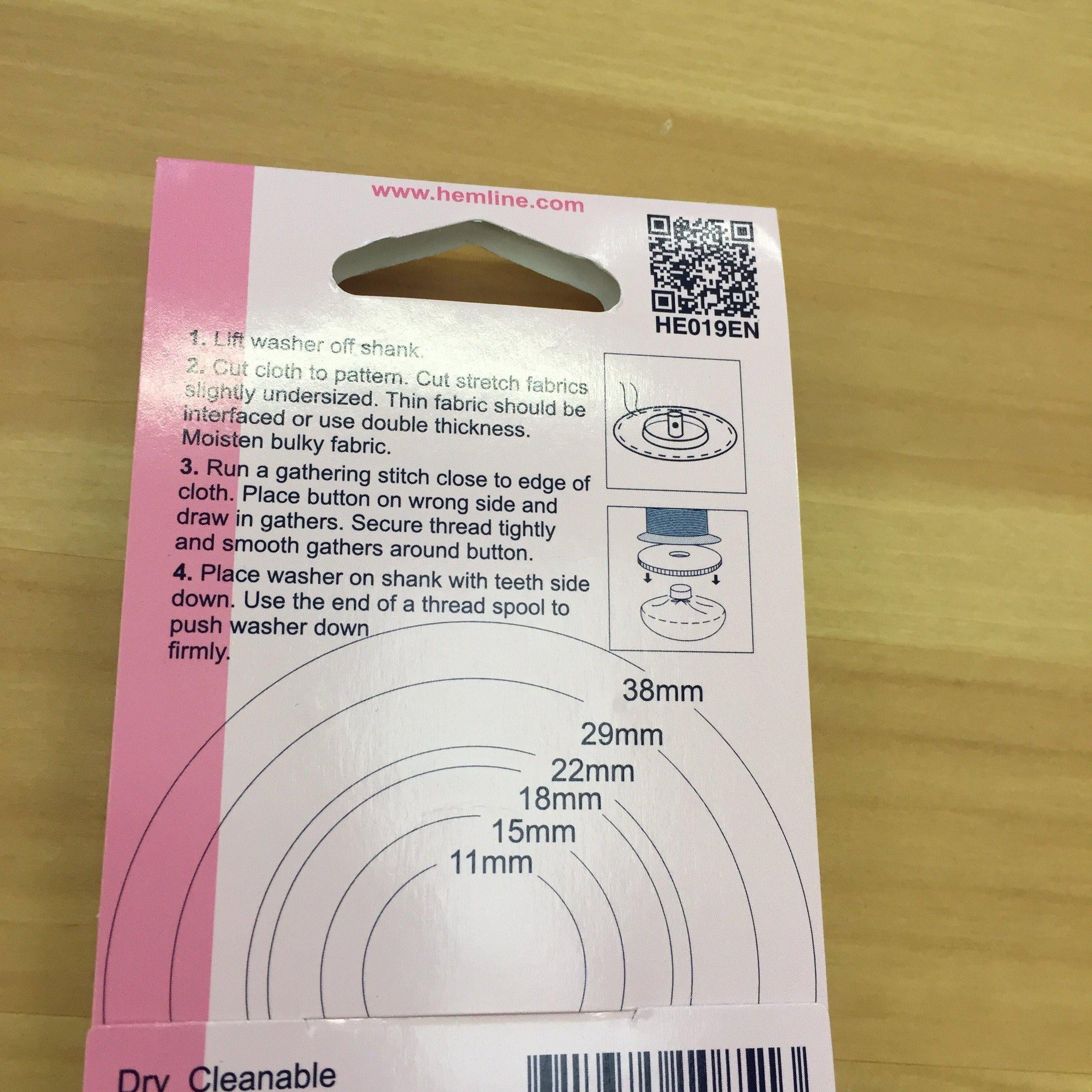 Hemline Self Covered Buttons Nylon 29mm-Measuring Tools and Cutting-Hemline-Fabric Mouse