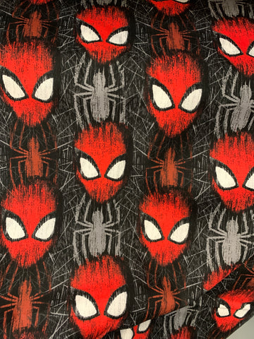 Marvel Fabric - Spiderman Mask On Black LFC07