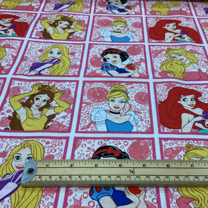 Disney Princess, Large Tile - 100% Cotton Fabric - LFH06