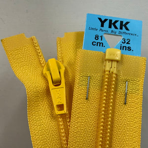 YKK Nylon Open End Zip 81cm 32inch: Yellow Gold (001) ZS1\E1