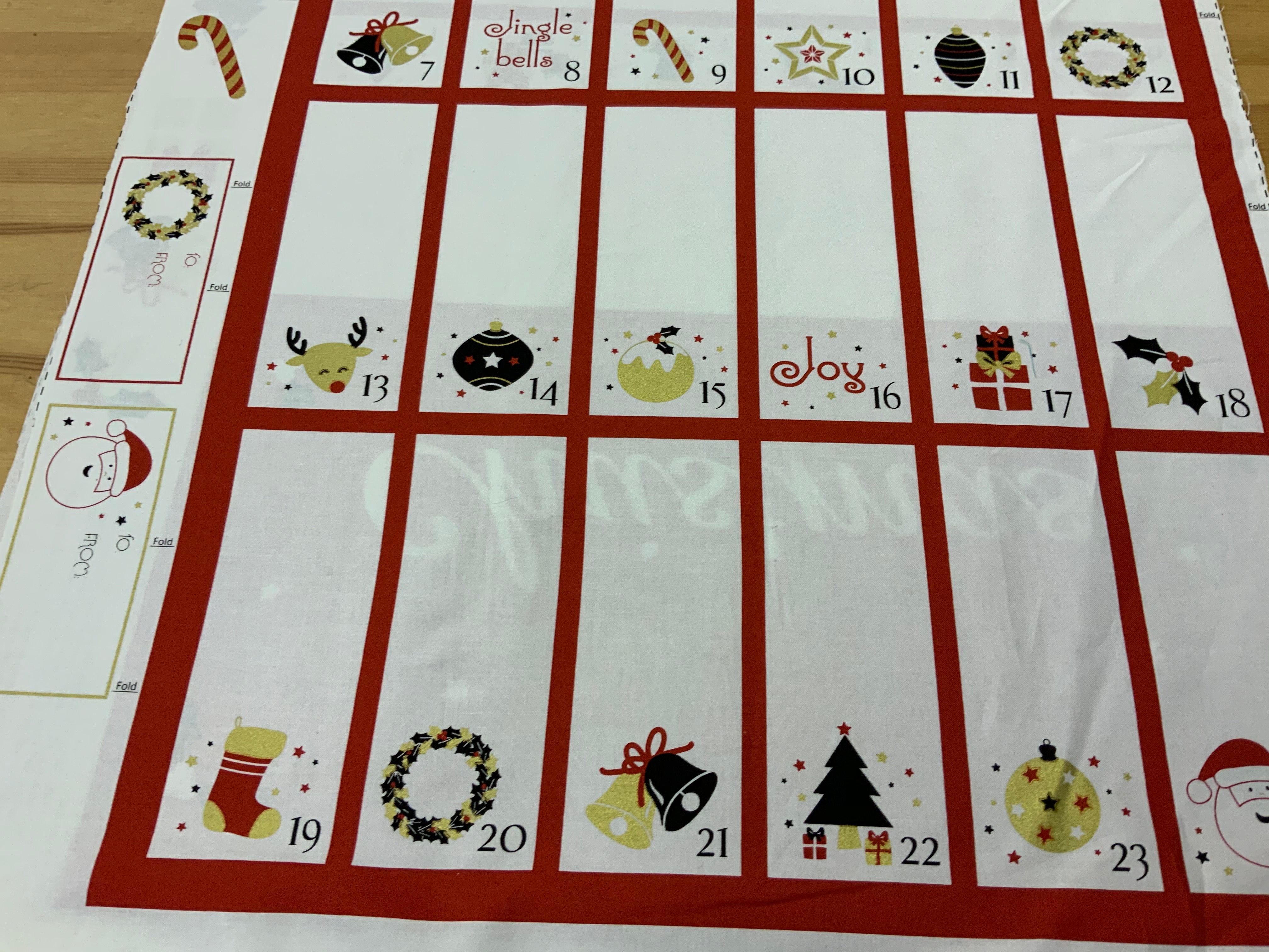 XP021 Red Nutex Fold Christmas Panel Fabric