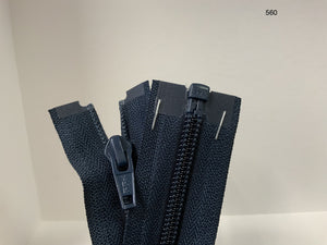 YKK Nylon Open End Zip 56cm 22inch: Dark Navy (560) ZS1\V6