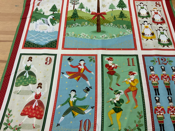 XP063 12 Days of Christmas Panel Makower Fabric