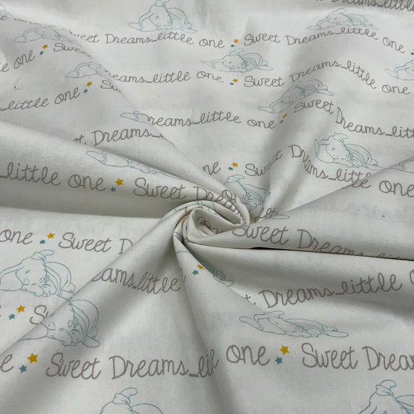 Dumbo- Sweet Dreams Little One - 100% Cotton Fabric - LFI12