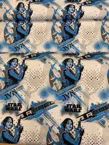 Star Wars Fabric - Jyn Blue White LFA07